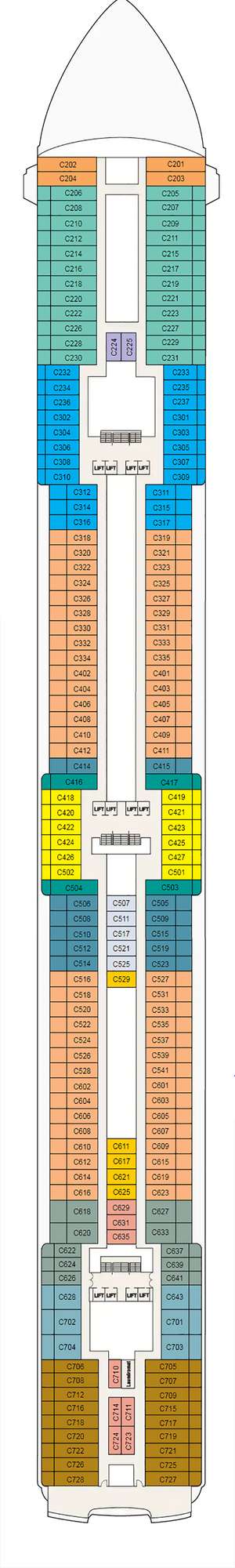 Deck plan for Coral Princess