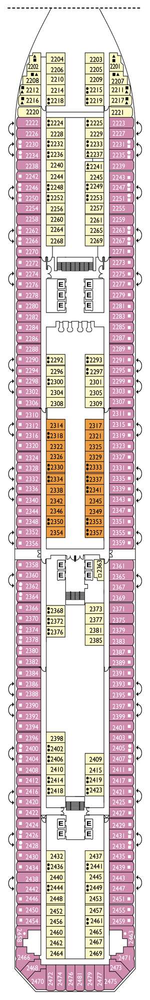 Deck plan for Costa Pacifica