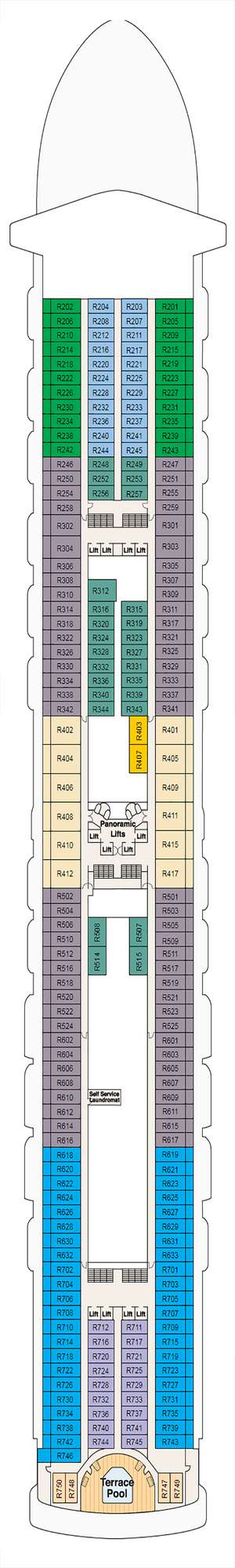 Deck plan for Caribbean Princess