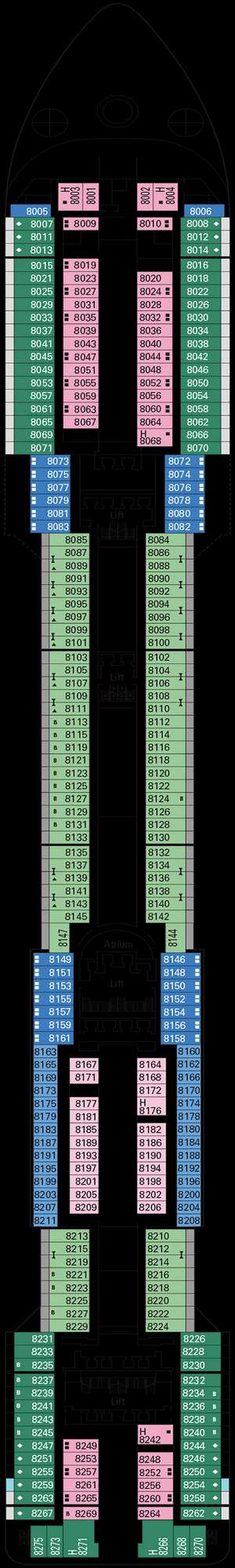 Deck plan for MSC Divina