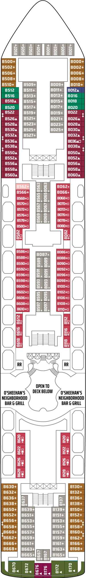 Deck plan for Norwegian Dawn