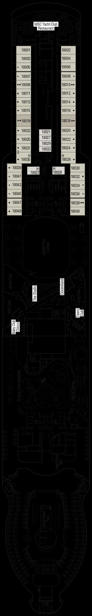 Deck plan for MSC Seashore
