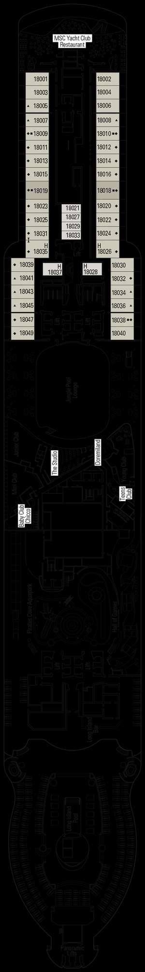 Deck plan for MSC Seashore