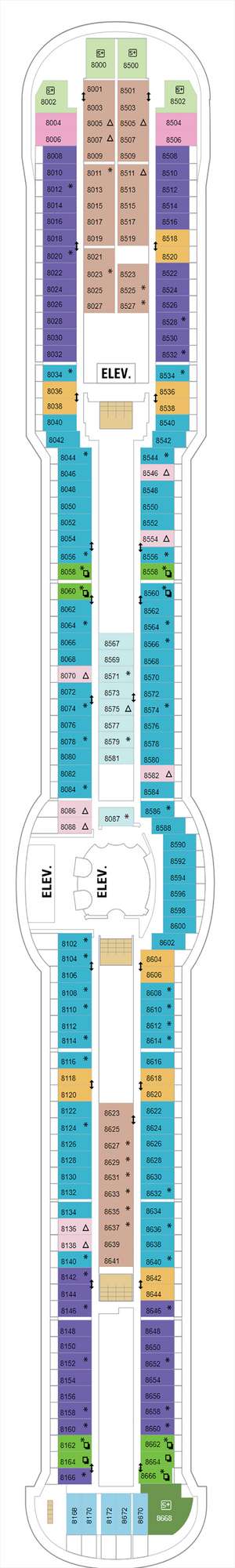 Deck plan for Brilliance of the Seas