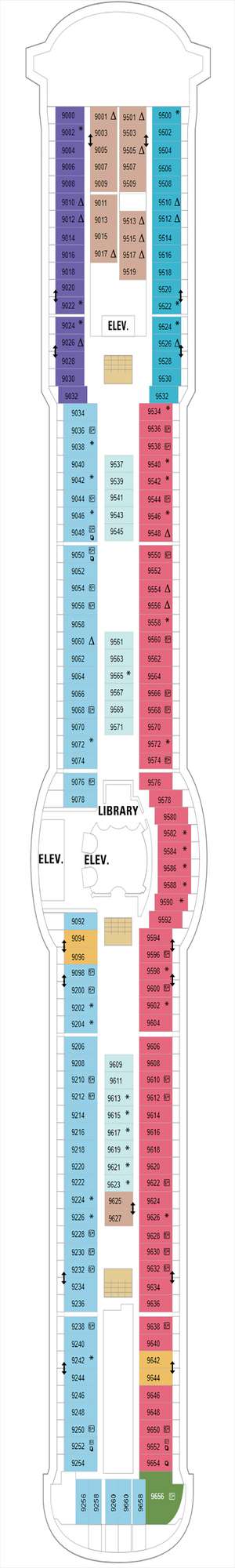 Deck plan for Radiance of the Seas