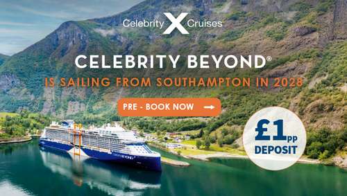 Celebrity Cruises Summer 2028 - COMING SOON!  promotional banner