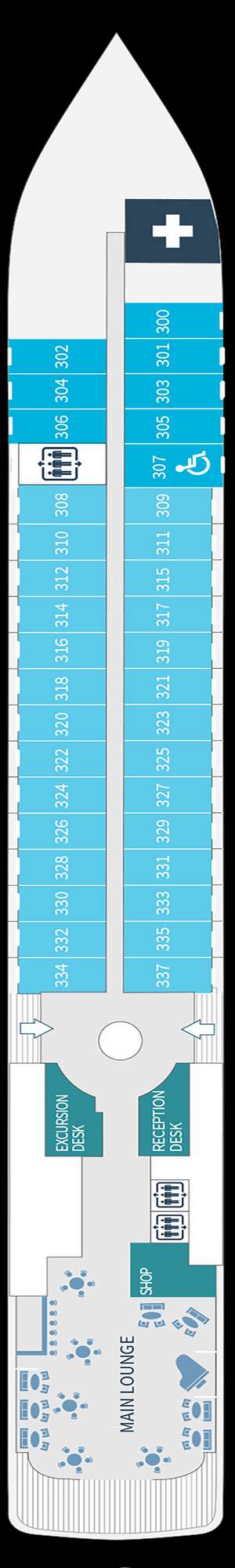 Deck plan for Le Boreal