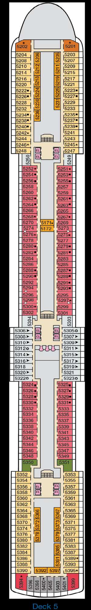 Deck plan for Carnival Luminosa