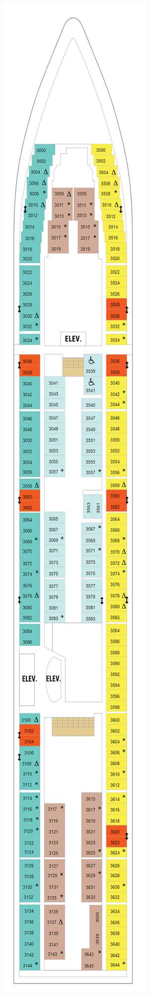 Deck plan for Radiance of the Seas