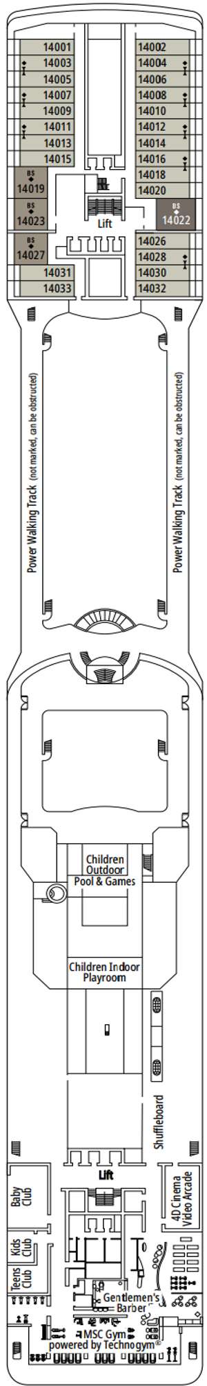 Deck plan for MSC Magnifica