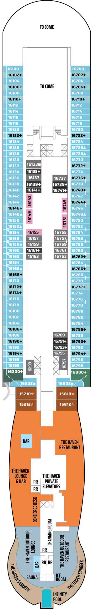 Deck plan for Norwegian Bella