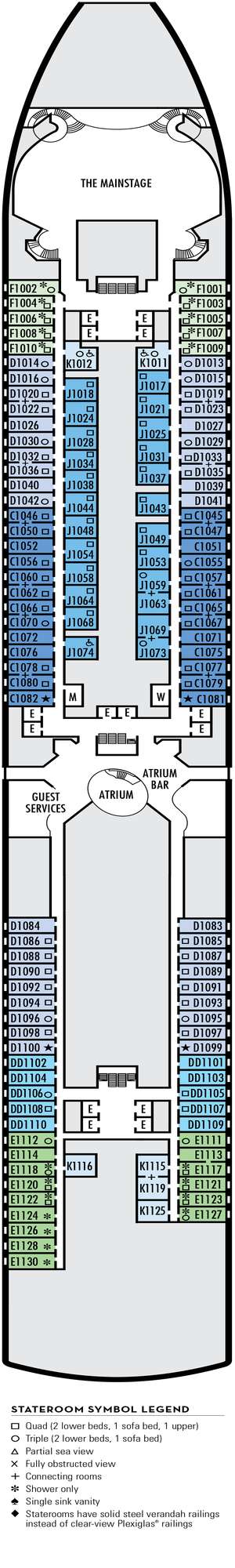 Deck plan for Nieuw Amsterdam