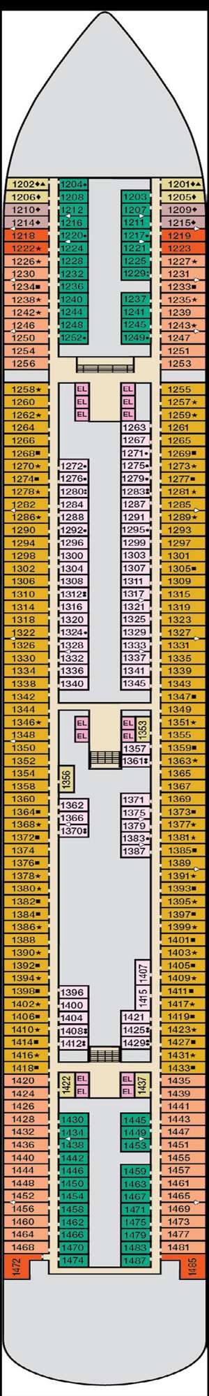 Deck plan for Carnival Horizon