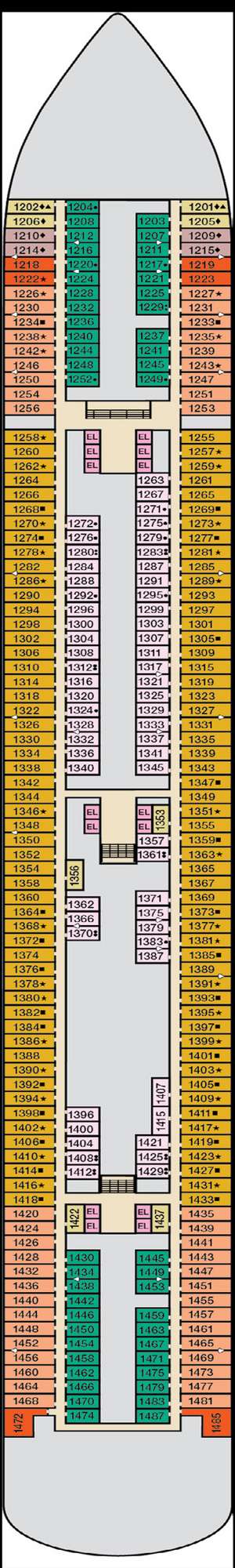 Deck plan for Carnival Horizon