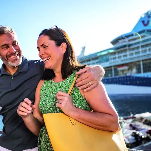 Couple outside of the ship