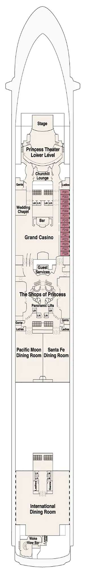 Deck plan for Diamond Princess