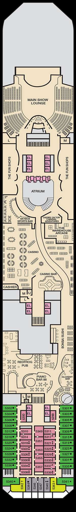 Deck plan for Carnival Radiance