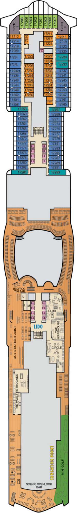 Deck plan for Carnival Festivale