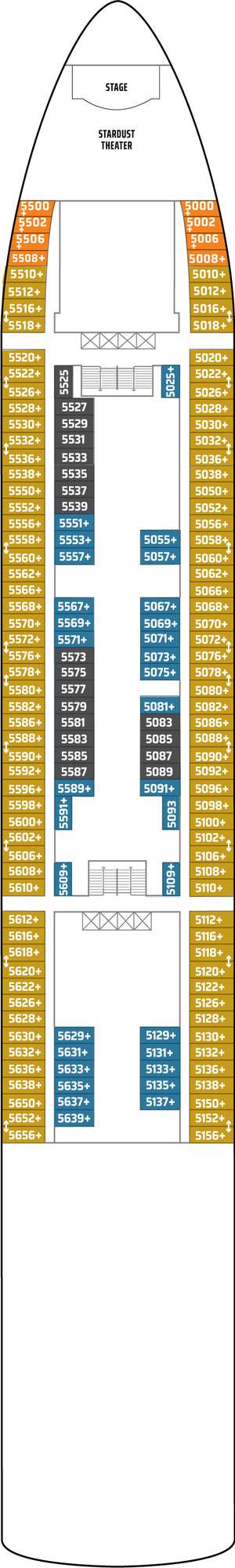 Deck plan for Norwegian Dawn