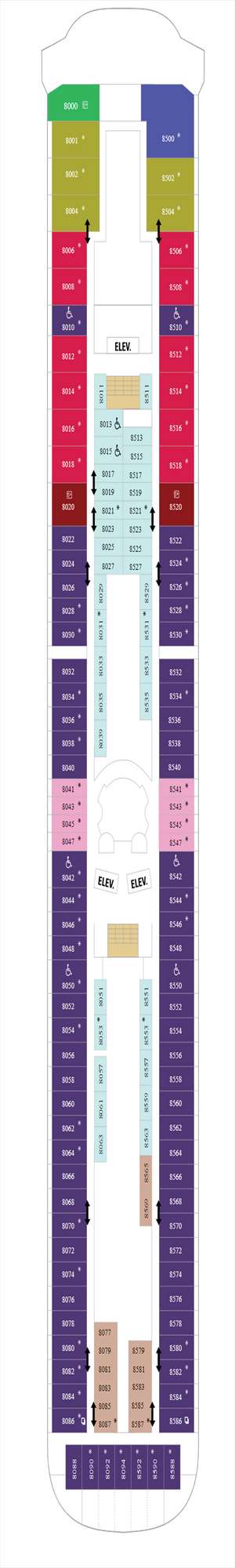 Deck plan for Vision of the Seas