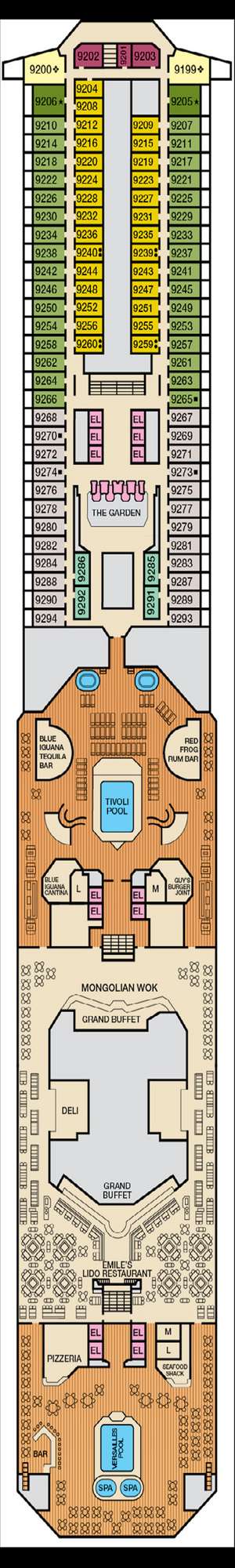 Deck plan for Carnival Liberty