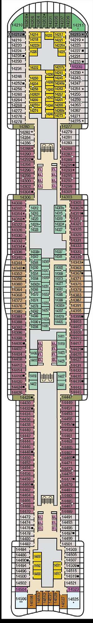 Deck plan for Carnival Celebration