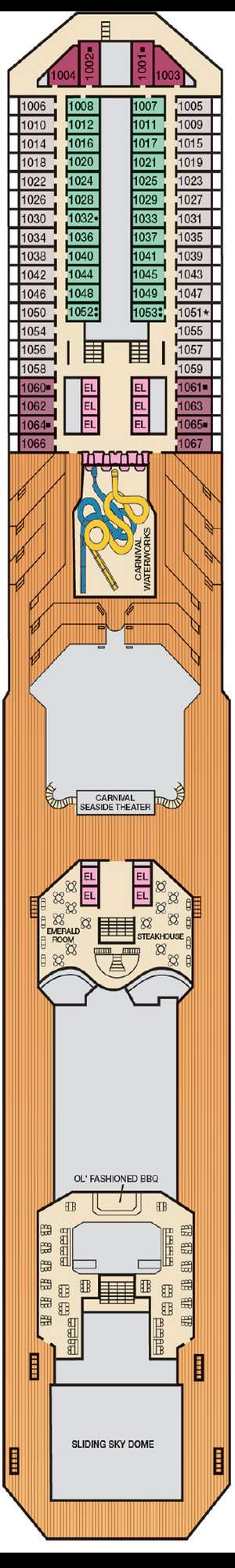 Deck plan for Carnival Glory