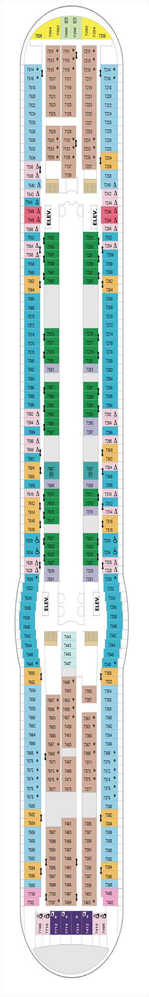 Deck plan for Freedom of the Seas
