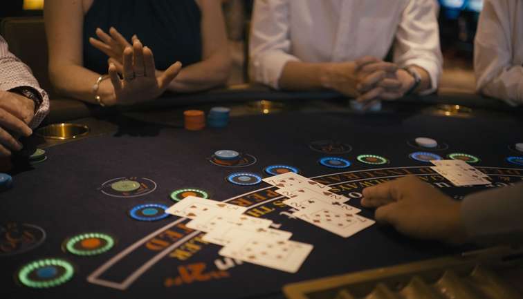 A hand of blackjack at the casino
