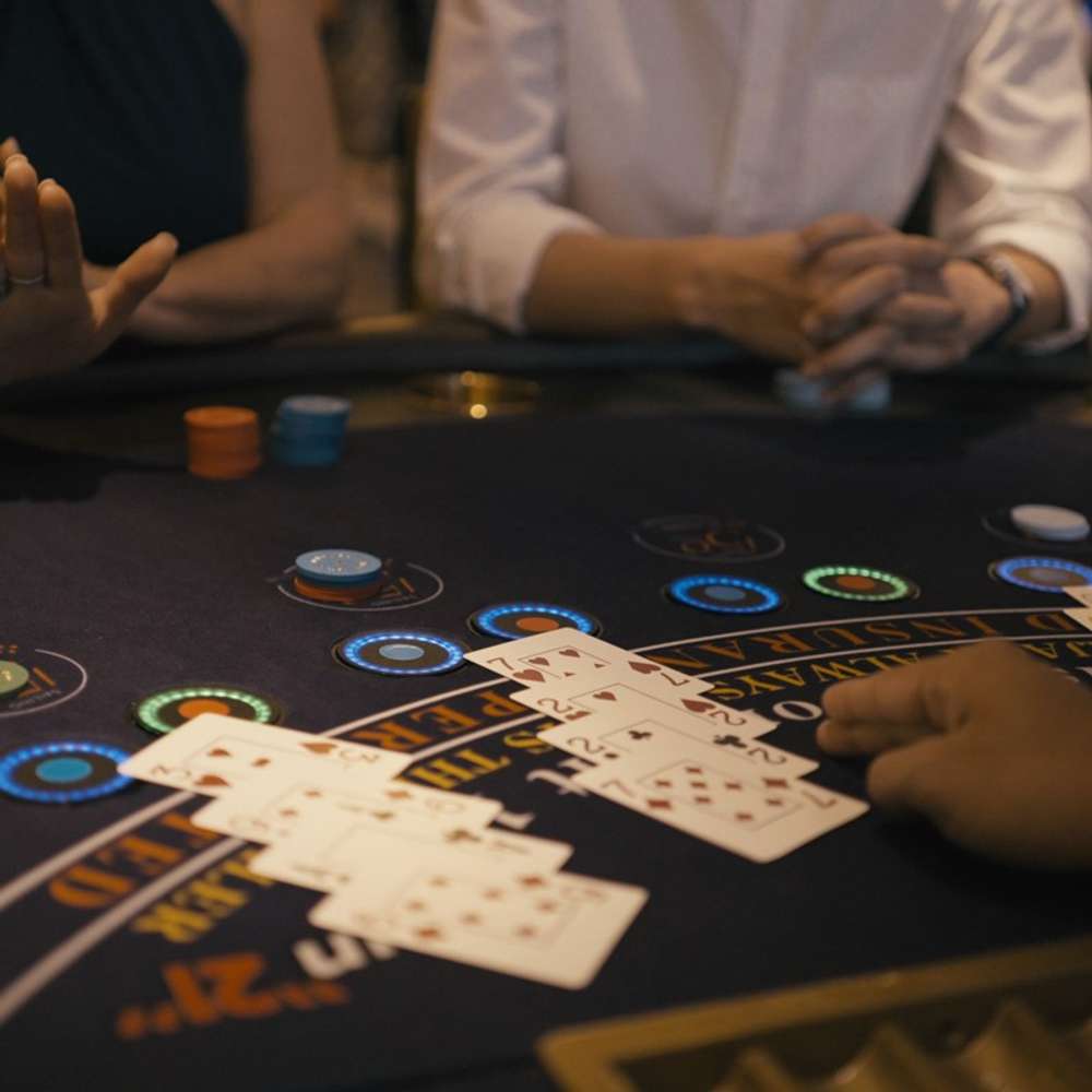 A hand of blackjack at the casino