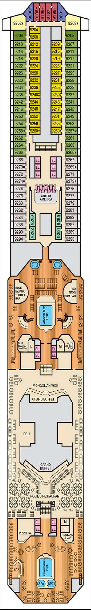 Deck plan for Carnival Valor