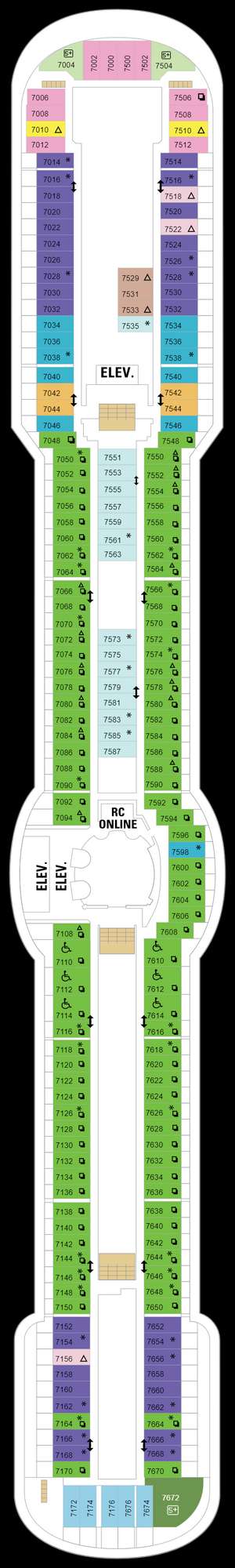 Deck plan for Brilliance of the Seas