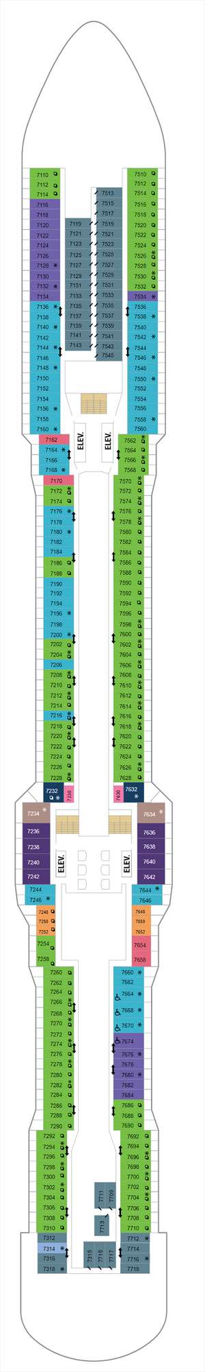 Deck plan for Ovation of the Seas