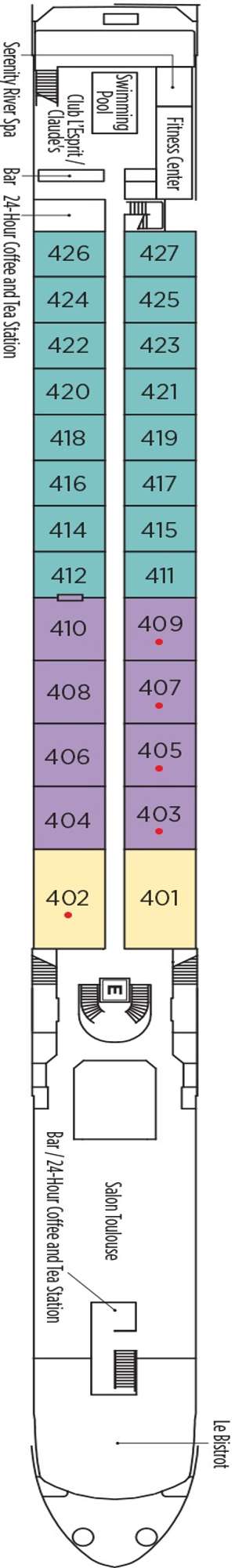 Deck plan for S.S. Joie de Vivre
