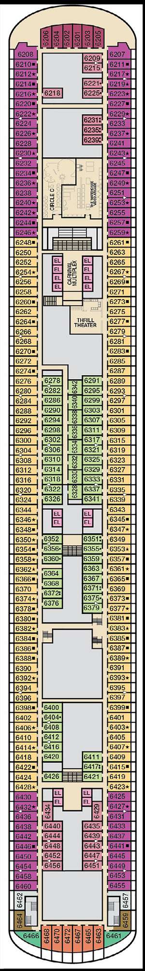 Deck plan for Carnival Vista