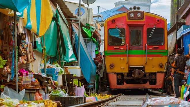Visit the Mae Klong Railway Market