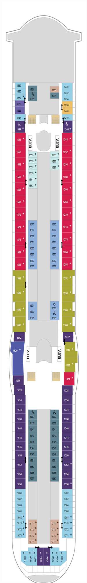 Deck plan for Voyager of the Seas