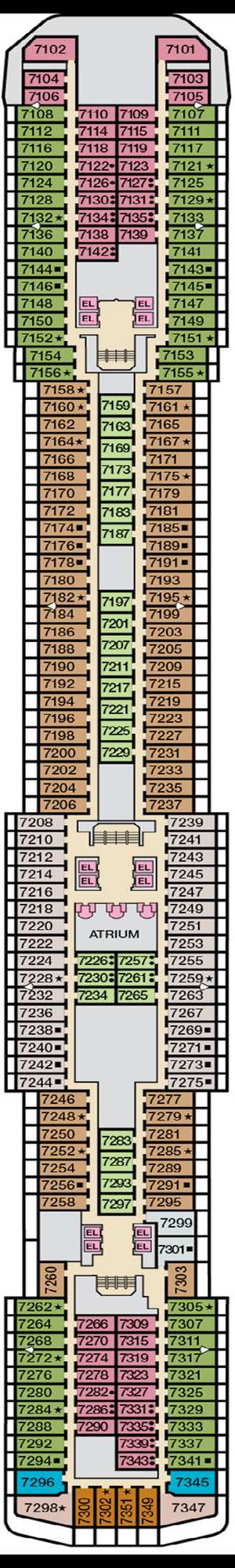 Deck plan for Carnival Miracle