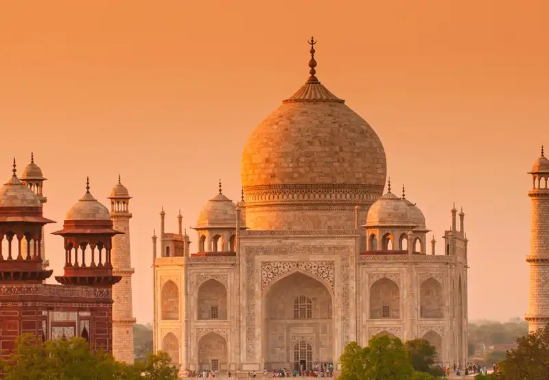 Champagne with a view of Taj Mahal