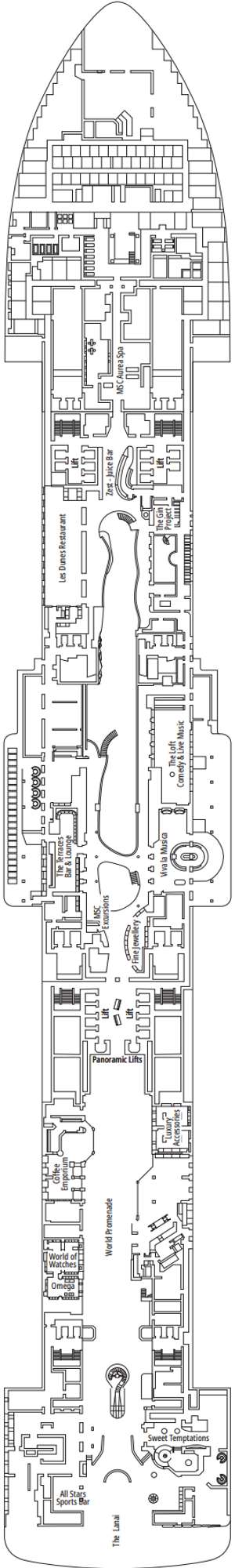 Deck plan for MSC World Atlantic