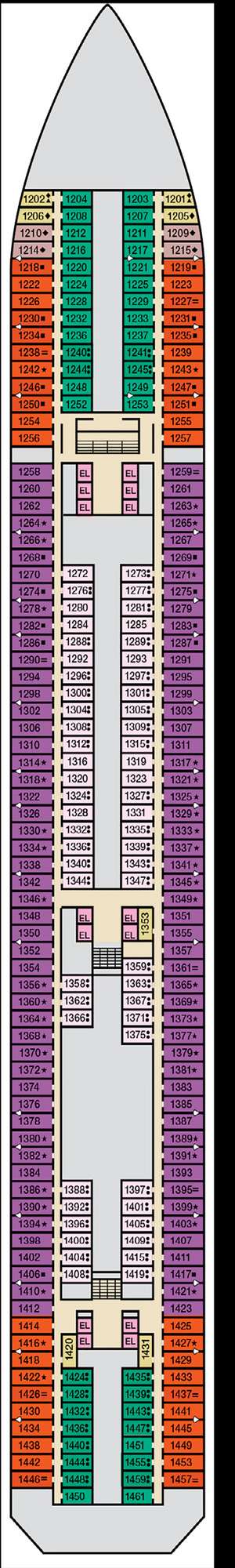 Deck plan for Carnival Splendor