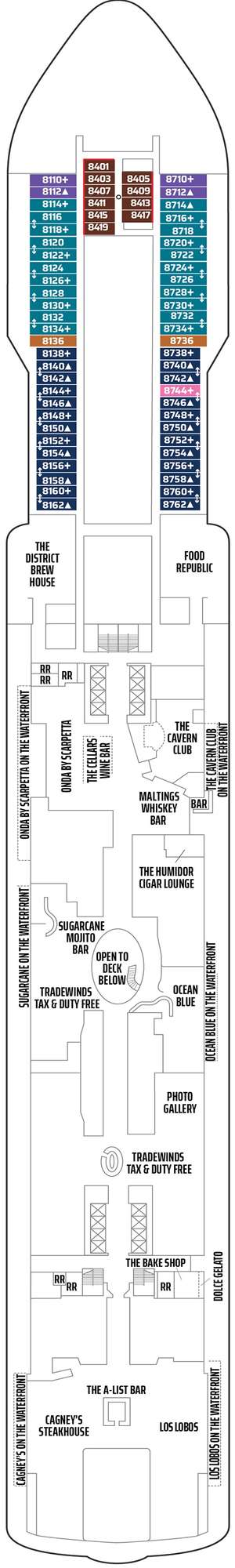 Deck plan for Norwegian Encore