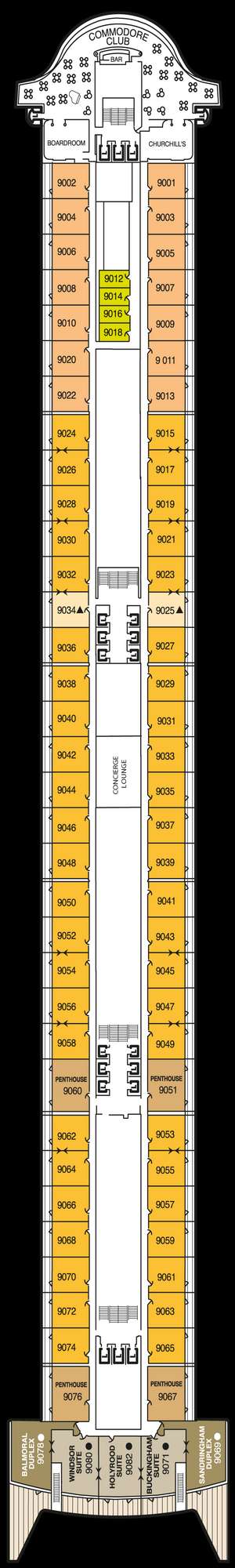 Deck plan for Queen Mary 2