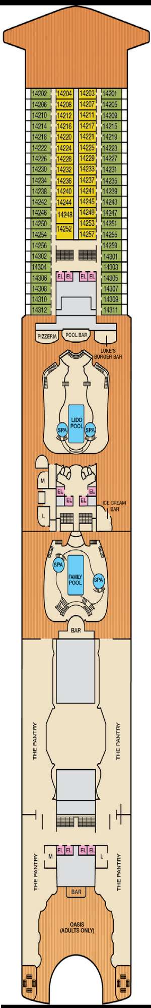 Deck plan for Carnival Adventure