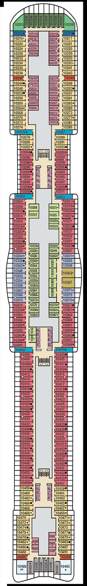 Deck plan for Carnival Mardi Gras