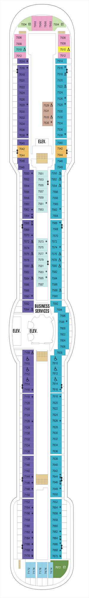 Deck plan for Radiance of the Seas