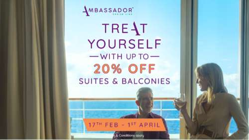 AMB 20% balconies and Suites promotional banner