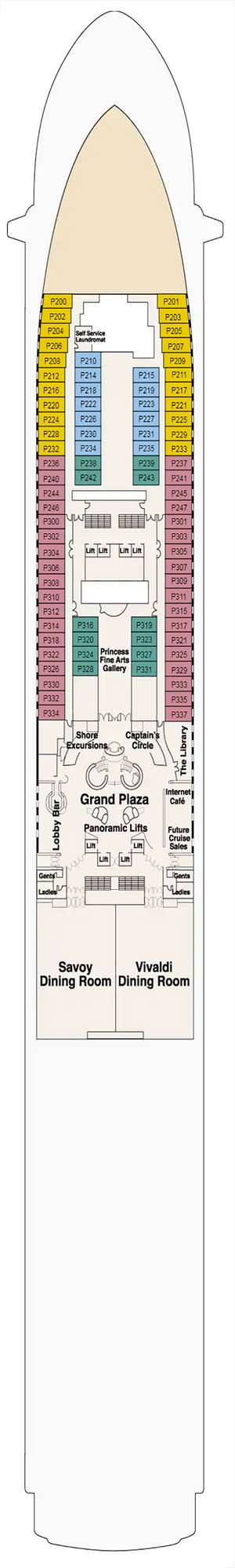 Deck plan for Diamond Princess