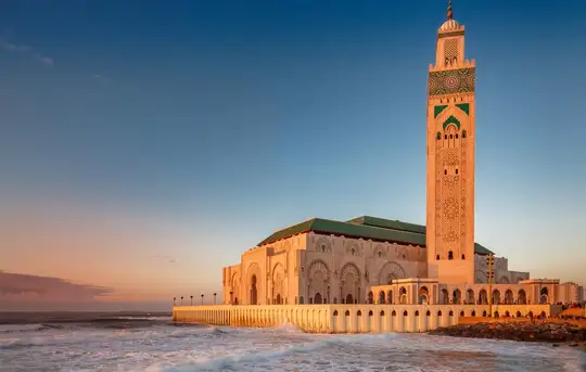 Image related to Casablanca - a mosque at sunset