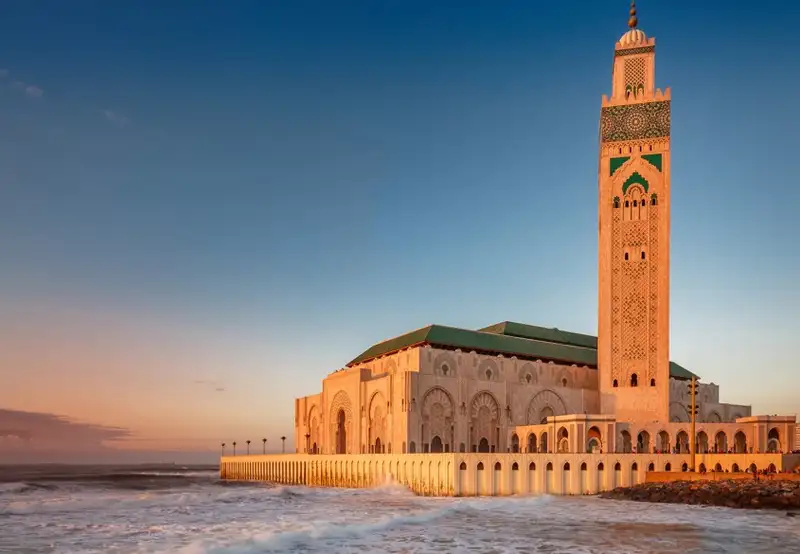 Casablanca - a mosque at sunset